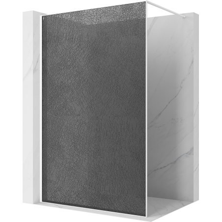 Mexen Kioto sprchová stena Walk-in 80 x 200 cm, crackle grafit 12 mm, biela - 800-080-101-20-44-X