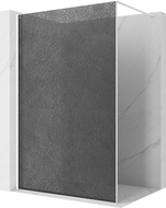Mexen Kioto sprchová stena Walk-in 100 x 200 cm, crackle grafit 12 mm, biela - 800-100-101-20-44-X