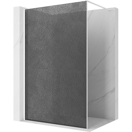 Mexen Kioto sprchová stena Walk-in 120 x 200 cm, crackle grafit 12 mm, biela - 800-120-101-20-44-X