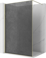 Mexen Kioto sprchová stena Walk-in 90 x 200 cm, crackle grafit 12 mm, zlatá - 800-090-101-50-44-X