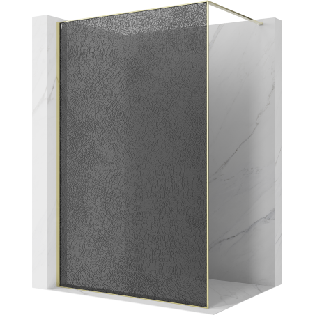 Mexen Kioto sprchová stena Walk-in 160 x 200 cm, crackle grafit 12 mm, zlatá - 800-160-101-50-44-X