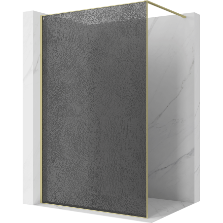 Mexen Kioto sprchová stena Walk-in 70 x 200 cm, grafit crackle 12 mm, zlatá kartáčovaná - 800-070-101-55-44-X