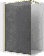 Mexen Kioto sprchová stena Walk-in 140 x 200 cm, crackle grafit 12 mm, zlato kartáčované - 800-140-101-55-44-X