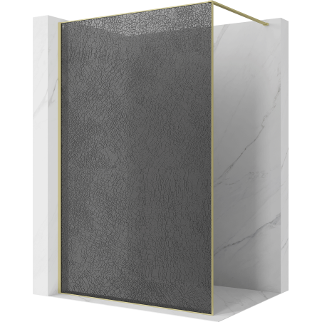 Mexen Kioto stena na sprchovanie Walk-in 150 x 200 cm, crackle grafit 12 mm, zlato brúsená - 800-150-101-55-44-X