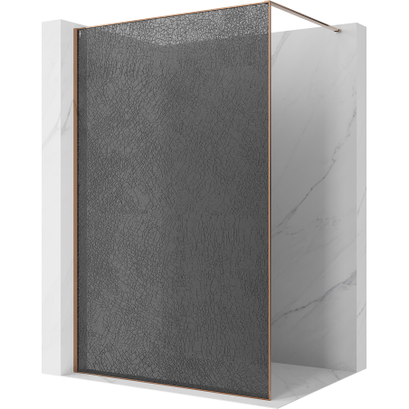 Mexen Kioto sprchová stena Walk-in 130 x 200 cm, grafit crackle 12 mm, ružové zlato - 800-130-101-60-44-X