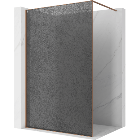 Mexen Kioto sprchová stena Walk-in 150 x 200 cm, crackle grafit 12 mm, brúsená meď - 800-150-101-65-44-X
