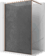 Mexen Kioto sprchová stena Walk-in 150 x 200 cm, crackle grafit 12 mm, brúsená meď - 800-150-101-65-44-X