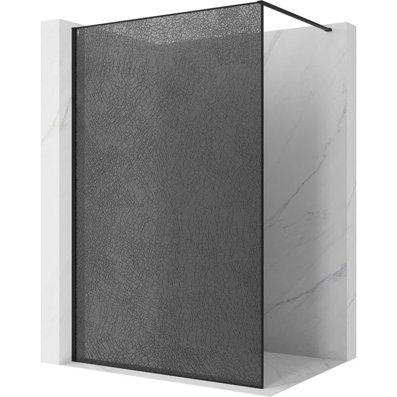 Mexen Kioto sprchová stena Walk-in 150 x 200 cm, crackle grafit 12 mm, čierna - 800-150-101-70-44-X