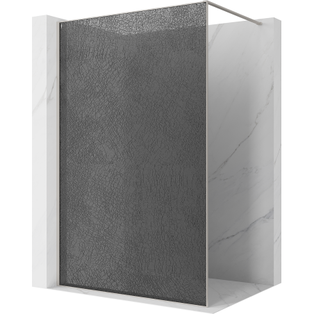 Mexen Kioto sprchová stena Walk-in 160 x 200 cm, crackle grafit 12 mm, brúsený nikel - 800-160-101-97-44-X