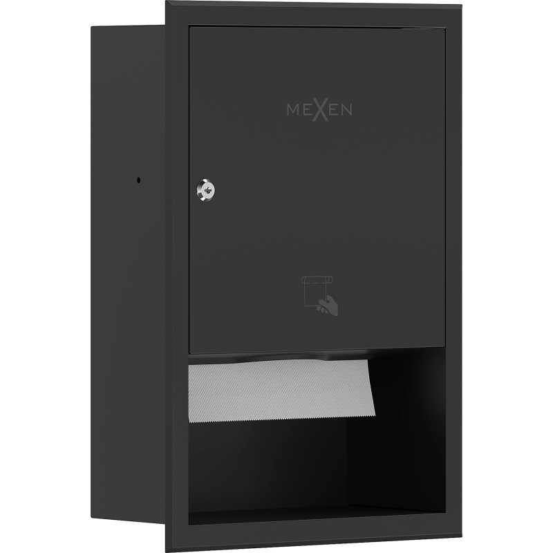 Mexen Linox vstavaný zásobník na papierové uteráky, čierny mat - 70K003-70