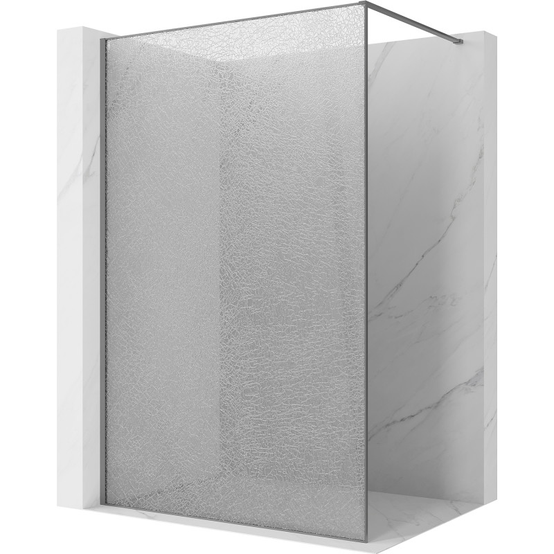 Mexen Kioto sprchová stena Walk-in 140 x 200 cm, crackle transparent 12 mm, gun metal - 800-140-101-95-04-X