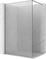 Mexen Kioto sprchová stena Walk-in 140 x 200 cm, crackle transparent 12 mm, gun metal - 800-140-101-95-04-X
