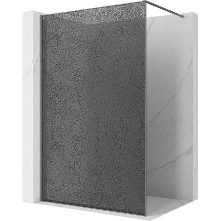 Mexen Kioto sprchová stenová plocha Walk-in 80 x 200 cm, crackle grafit 12 mm, gun metal - 800-080-101-95-44-X