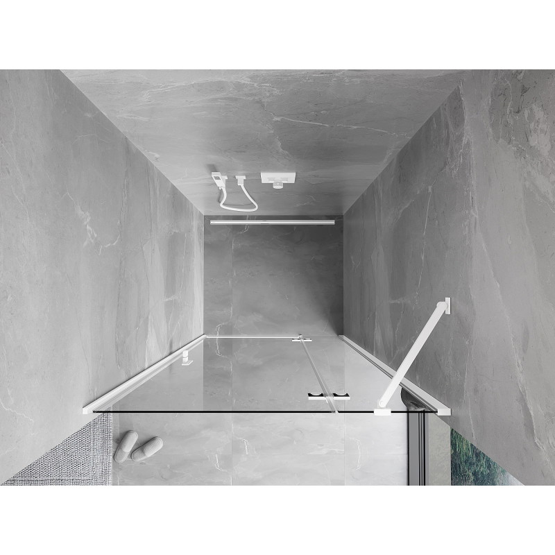 Mexen Mist-H sprchové dvere vyklápacie pravé 80 cm, priehľadné, biele - 8A5-080-000-20-00-P