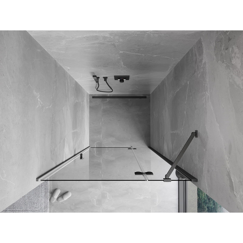 Mexen Mist-H sprchové dvere otočné pravé 80 cm, transparentné, brúsená šedá - 8A5-080-000-66-00-P