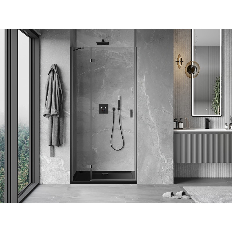 Mexen Mist-H sprchové dvere výkyvné ľavé 75 cm, priehľadné, gun metal - 8A5-075-000-95-00-L