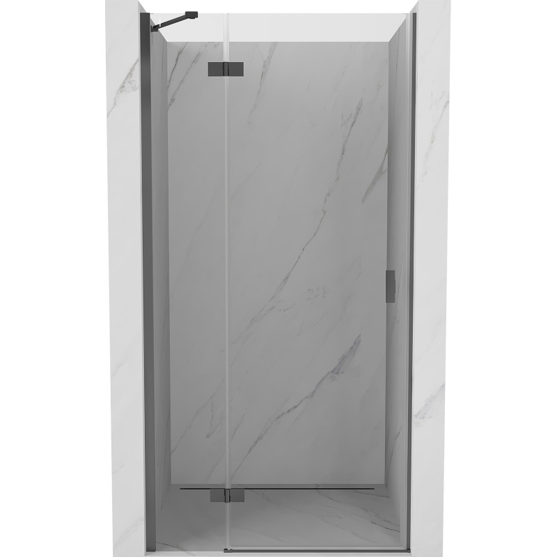 Mexen Mist-H ľavé sprchové dvere, sklápacie, 95 cm, priehľadné, zbraňový kov - 8A5-095-000-95-00-L