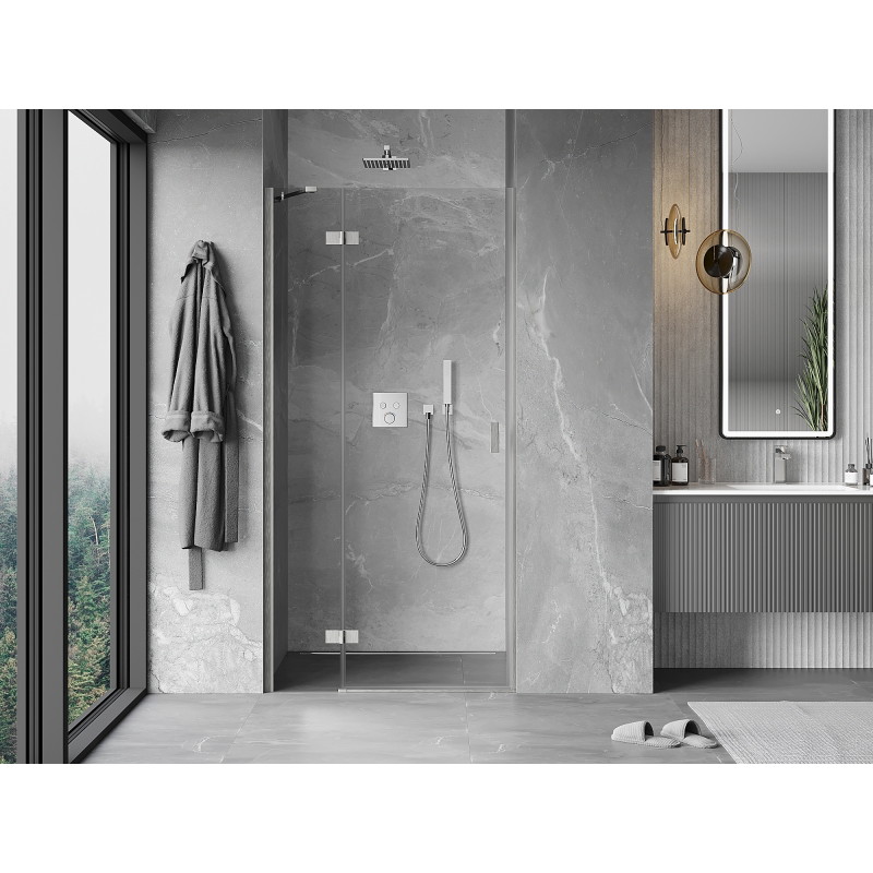 Mexen Mist-H sprchové dvere výkyvné ľavé 95 cm, transparentné, brúsený nikel - 8A5-095-000-97-00-L