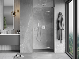 Mexen Mist-H sprchové dvere s pravým otváraním 110 cm, transparentné, brúsený nikel - 8A5-110-000-97-00-P