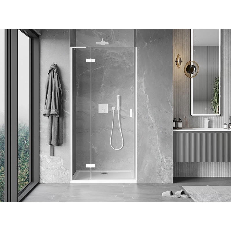 Mexen Mist-H L ľavé sprchové dvere 80 cm, transparentné, biele - 8A5L-080-000-20-00-L