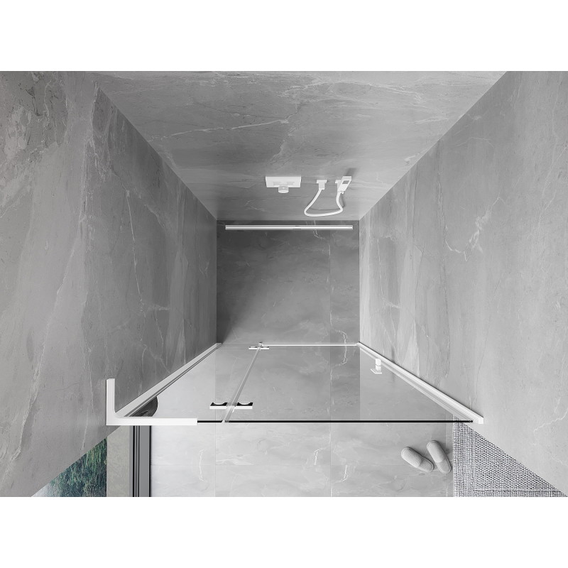 Mexen Mist-H L ľavé sprchové dvere 110 cm, transparentné, biele - 8A5L-110-000-20-00-L