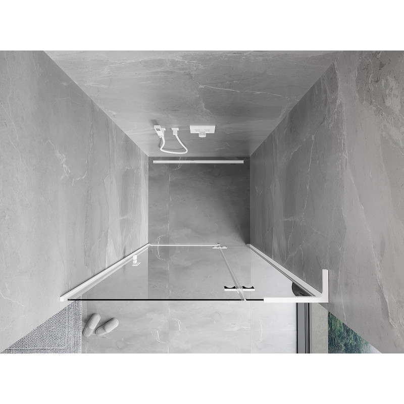 Mexen Mist-H L sprchové dvere otočné pravé 110 cm, priehľadné, biele - 8A5L-110-000-20-00-P