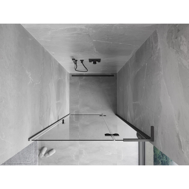 Mexen Mist-H L sprchové dvere s pravým otváraním 90 cm, transparentné, brúsená zbraňová šedá - 8A5L-090-000-66-00-P