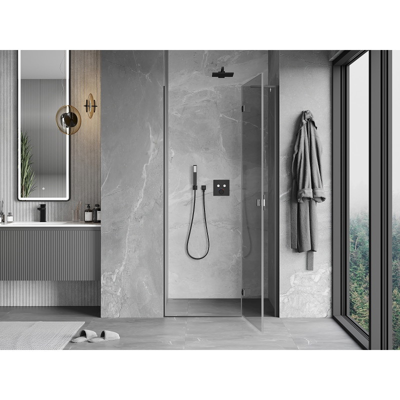 Mexen Mist-H L sprchové dvere otváracie pravé 95 cm, transparentné, gun metal - 8A5L-095-000-95-00-P
