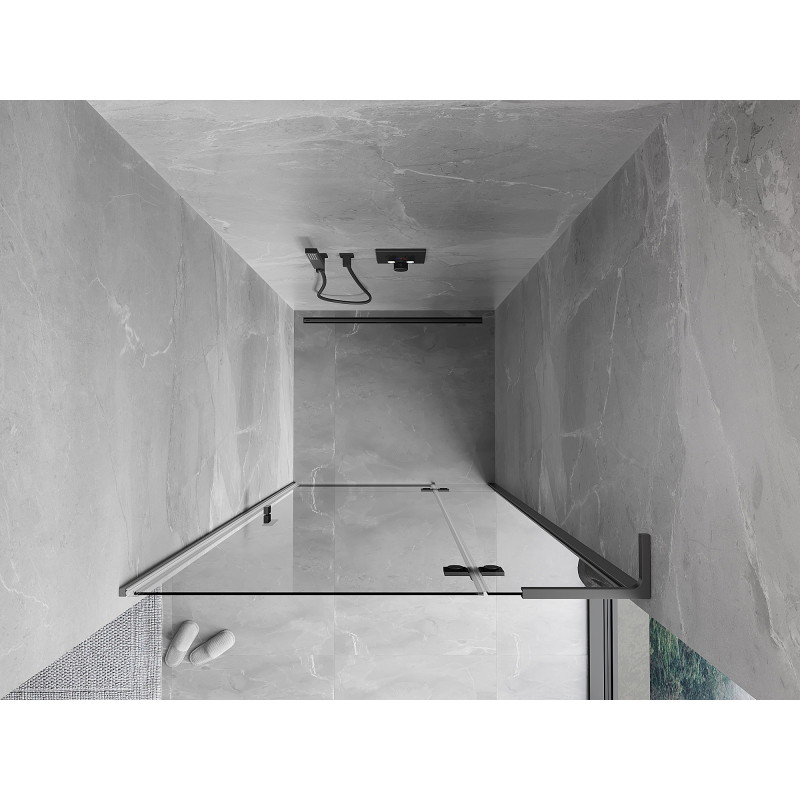 Mexen Mist-H L sprchové dvere otváracie pravé 95 cm, transparentné, gun metal - 8A5L-095-000-95-00-P