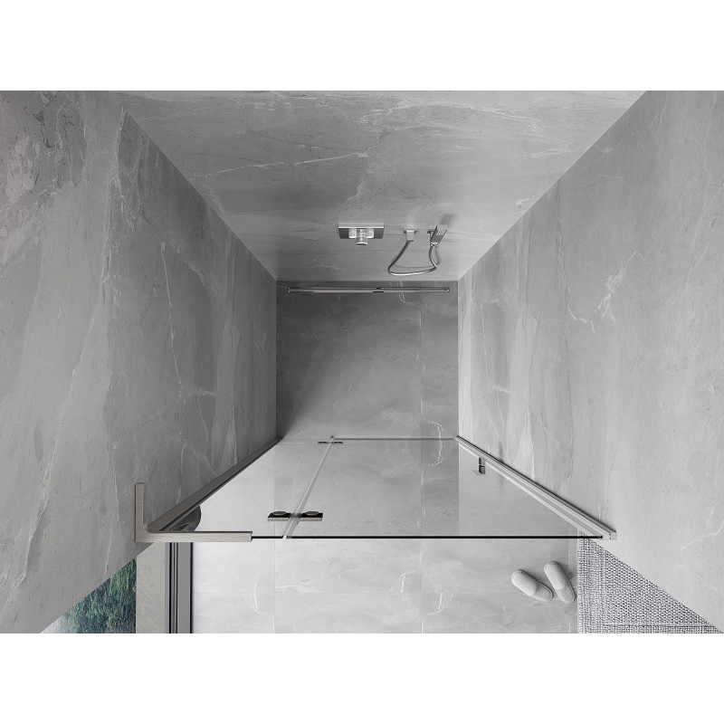 Mexen Mist-H L ľavé sprchové dvere otváracie 85 cm, transparentné, brúsený nikel - 8A5L-085-000-97-00-L