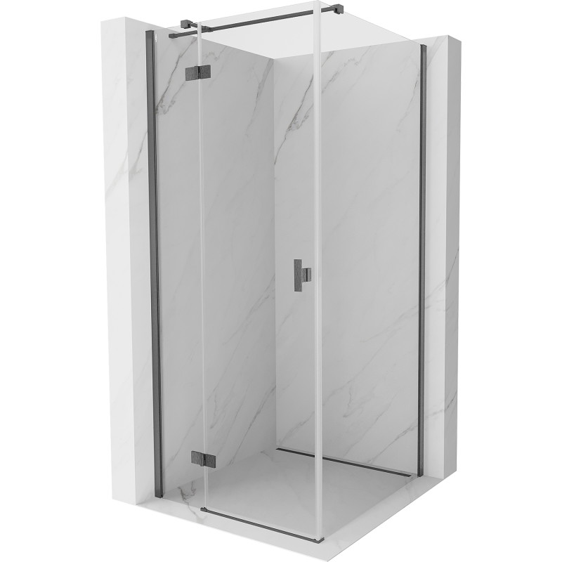 Mexen Mist-H T sprchový kút otočný ľavý 110 x 110 cm, transparentný, brúsená gun metal sivá - 8A5T-110-110-66-00-L