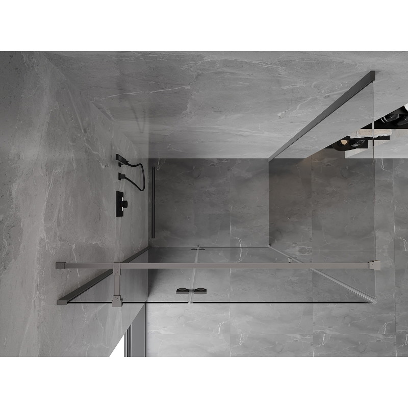 Mexen Mist-H T sprchový kút s otočnými dverami ľavý 100 x 85 cm, transparentný, gun metal - 8A5T-100-085-95-00-L