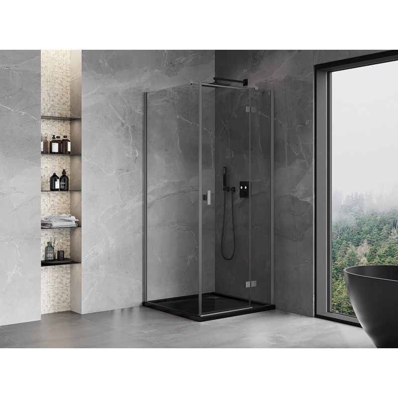 Mexen Mist-H T sprchovací kút otočný pravý 70 x 70 cm, transparentný, gun metal - 8A5T-070-070-95-00-P