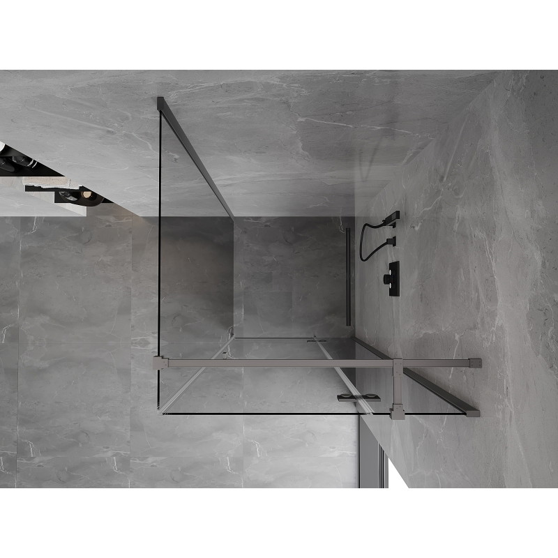 Mexen Mist-H T sprchovací kút otočný pravý 70 x 70 cm, transparentný, gun metal - 8A5T-070-070-95-00-P