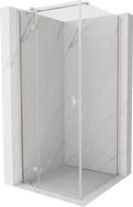 Mexen Mist-H T ľavá sprchová kabína, otváracia, 110 x 110 cm, transparentná, brúsený nikel - 8A5T-110-110-97-00-L