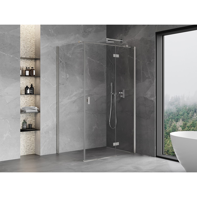 Mexen Mist-H T sprchovací kút pravý výklopný 115 x 100 cm, priehľadný, brúsený nikel - 8A5T-115-100-97-00-P