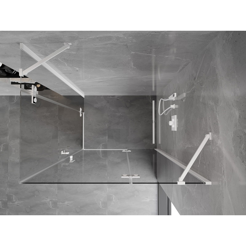 Mexen Mist-H Duo sprchová kabína výklopná pravá 110 x 115 cm, transparentná, biela - 8A5-110L-115P-20-00