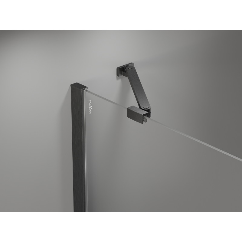 Mexen Mist-H Duo sprchová kabína s otváracími pravými dverami 70 x 75 cm, priehľadná, kartáčovaná gun gray