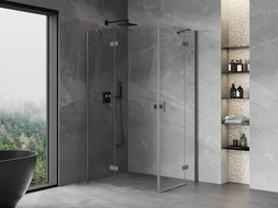 Mexen Mist-H Duo sprchová kabína s otváracími dverami 70 x 70 cm, transparentná, chróm - 8A5-070L-070P-01-00