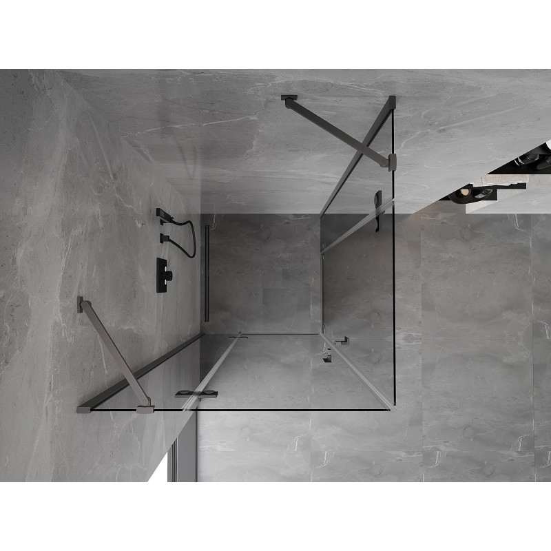 Mexen Mist-H Duo sprchová kút priehľadná 70 x 70 cm, transparentná, gun metal - 8A5-070L-070P-95-00