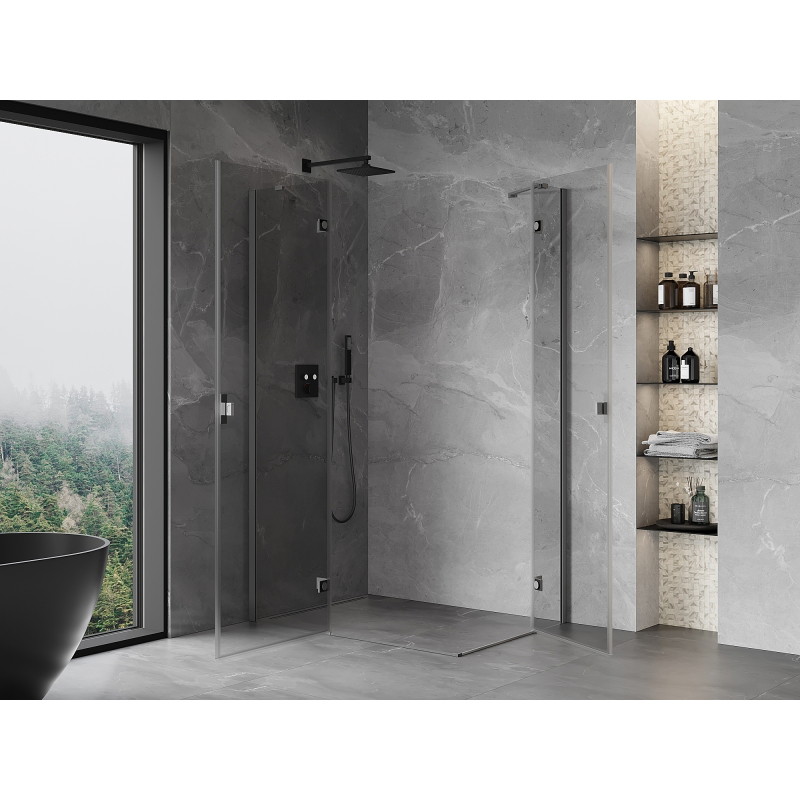 Mexen Mist-H Duo sprchovací kút s uchyľovateľnými dverami vľavo 105 x 80 cm, transparentný, gun metal