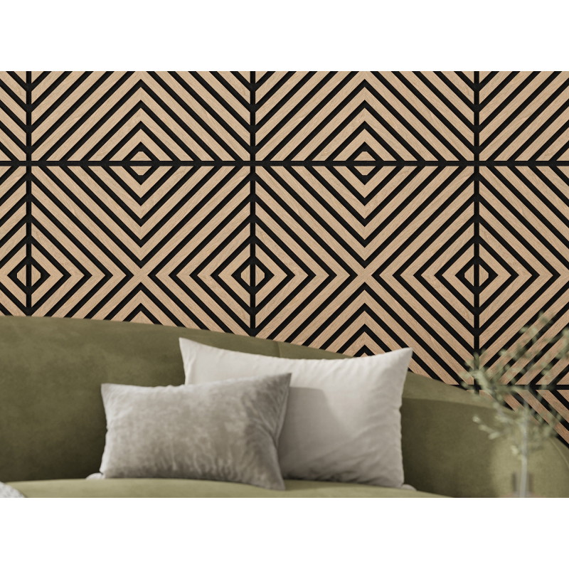 Mexen Linea 01 akustický stenový panel 60 x 60 cm (4ks), plsť 9 mm, technická dyha, Bielený dub - S110-60607-01-040