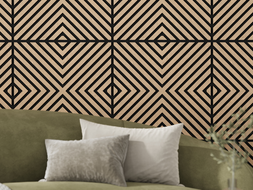 Mexen Linea 01 akustický nástenný panel 60 x 60 cm (4ks), plsť 9 mm, technická dyha, Biely Dub - S110-60607-01-040