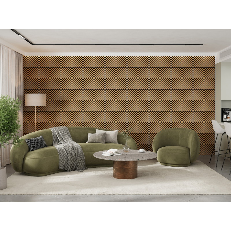 Mexen Linea 01 akustický stenový panel 60 x 60 cm (4 ks), plsť 9 mm, technická dyha, Dub Classic - S110-60607-01-041