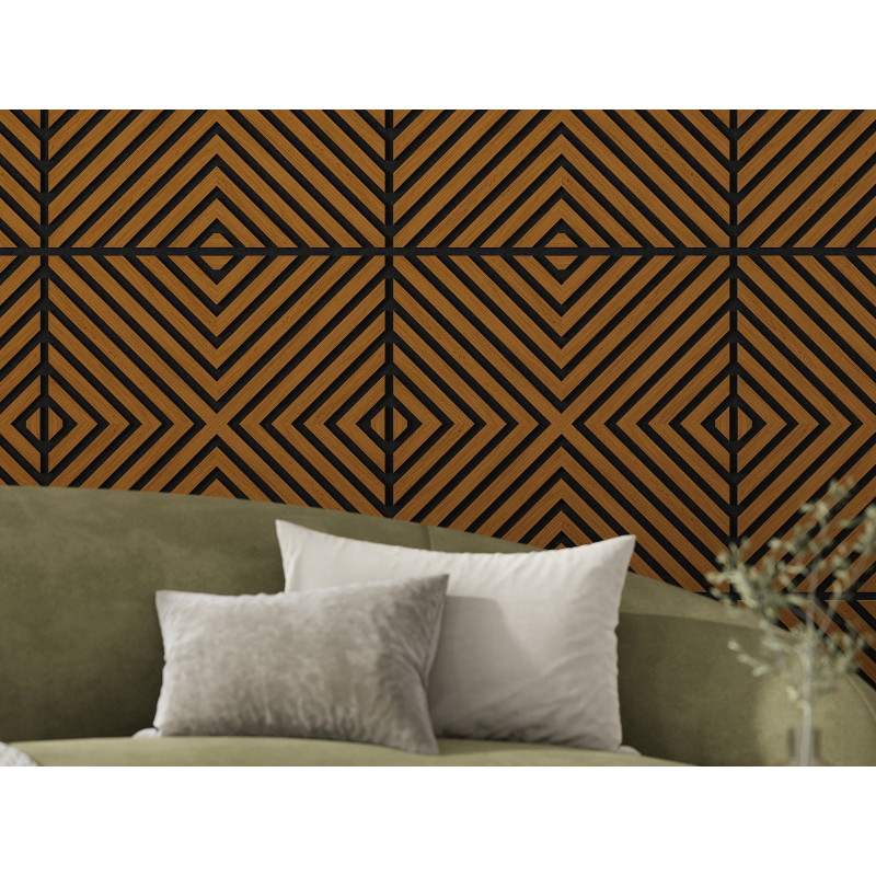 Mexen Linea 01 akustický nástenný panel 60 x 60 cm (4 ks), plsť 9 mm, technická dyha, Prírodný dub - S110-60607-01-042