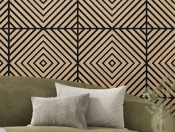 Mexen Linea 03 akustický nástenný panel 60 x 60 cm (4ks), plsť 9 mm, technická dyha, Bielený Dub - S110-60607-03-040