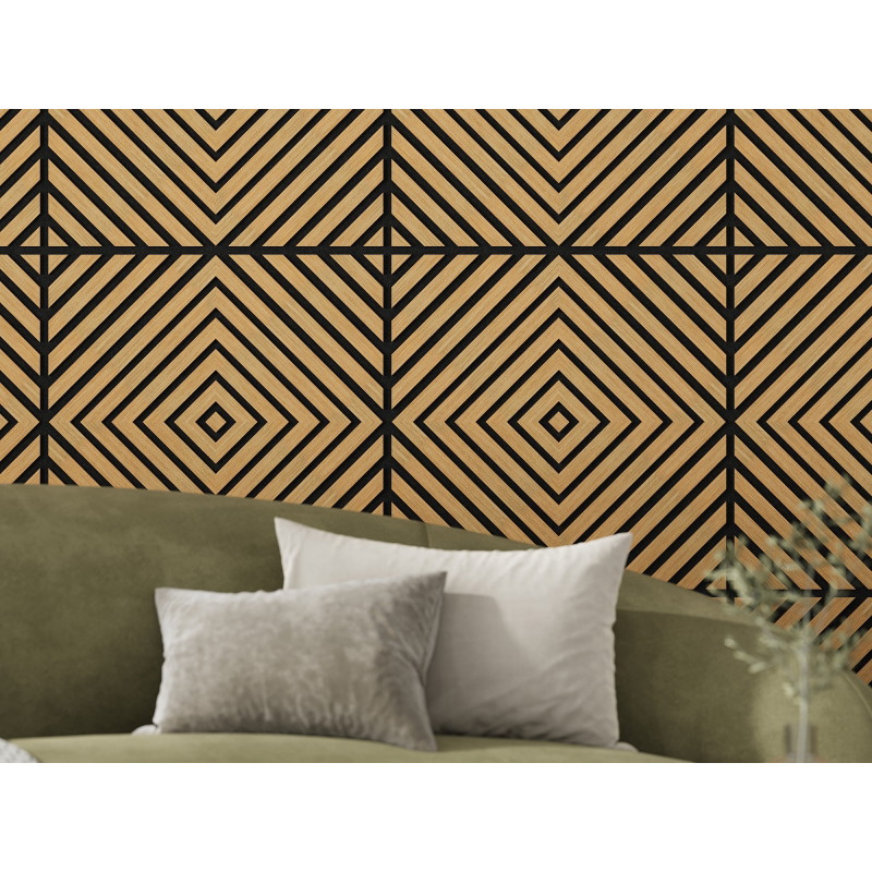 Mexen Linea 03 akustický stenový panel 60 x 60 cm (4ks), plsť 9 mm, technická dyha, Dub Classic - S110-60607-03-041