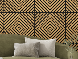 Mexen Linea 03 akustický stenový panel 60 x 60 cm (4ks), plsť 9 mm, technická dyha, Dub Classic - S110-60607-03-041