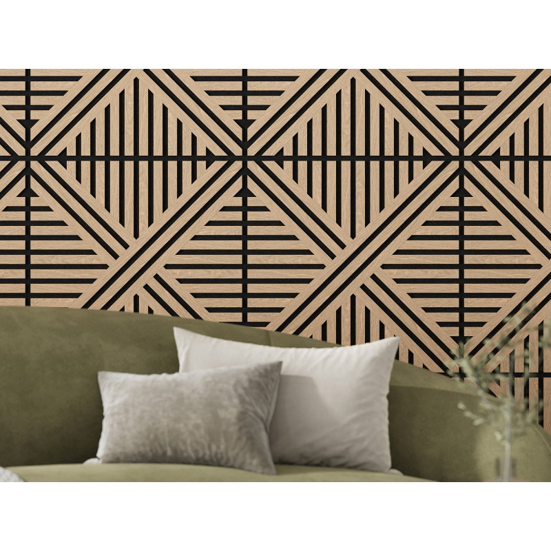 Mexen Linea 05 akustický stenový panel 60 x 60 cm (4ks), plsť 9 mm, technická dyha, bielený dub - S110-60607-05-040