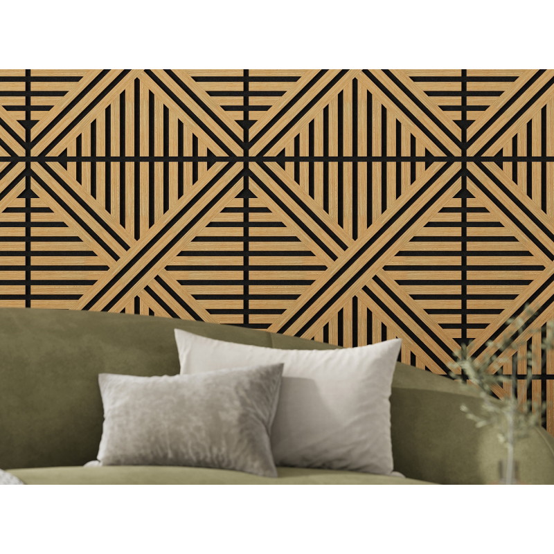 Mexen Linea 05 akustický stenový panel 60 x 60 cm (4 ks), plsť 9 mm, technická dyha, Dub Classic - S110-60607-05-041